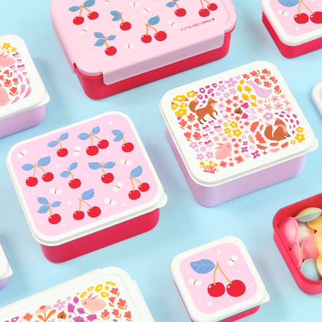 Lot de 4 boîtes à goûter Jaune+Kaki+Rose+Rose, rouge, violet+Vert de gris 24 - vertbaudet enfant 