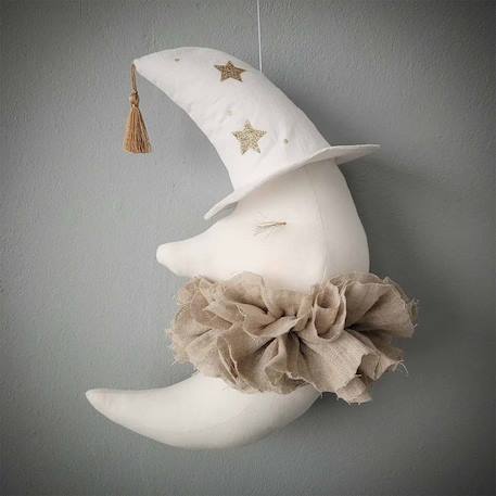 Trophée mural lune en lin – décoration chambre bébé enfant Écru, lune, magique 3 - vertbaudet enfant 