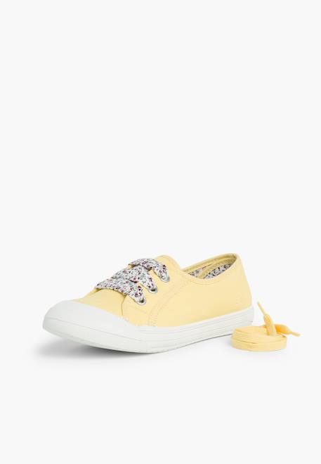 Tennis en toile avec lacets Blanc+Bleu+Gris+Jaune 21 - vertbaudet enfant 