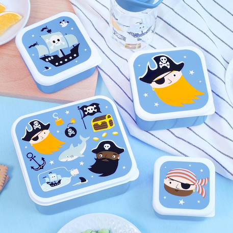 Lot de 4 boîtes à goûter Bleu, noir, jaune 6 - vertbaudet enfant 
