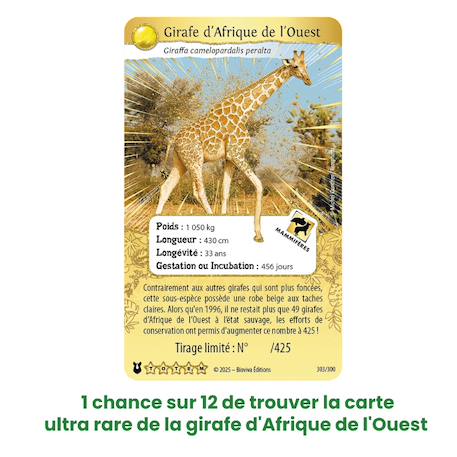Jeu de cartes à collectionner défis nature protect - booster girafe d'afrique de l'ouest - forces de la nature - fabriqué en france MULTICOLORE 2 - vertbaudet enfant 