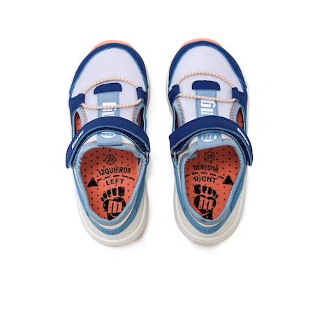 Sneakers garçon textile fermeture adhésive barefoot Bleu 4 - vertbaudet enfant 