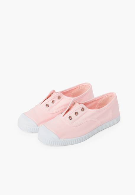 Tennis en toile avec bout caoutchouc sans lacets Rose+Rose bébé+Rose chewing-gum+Rose pâle 10 - vertbaudet enfant 