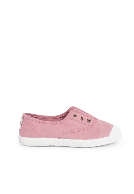 Tennis en toile avec bout caoutchouc sans lacets Rose+Rose bébé+Rose pâle 1 - vertbaudet enfant 