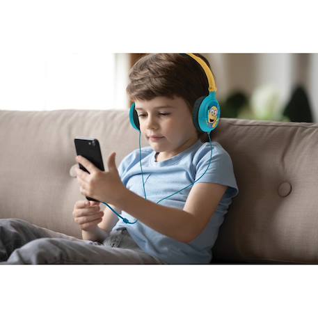 Casque stéréo filaire pliable avec limitation de volume d'écoute les minions MULTICOLORE 6 - vertbaudet enfant 