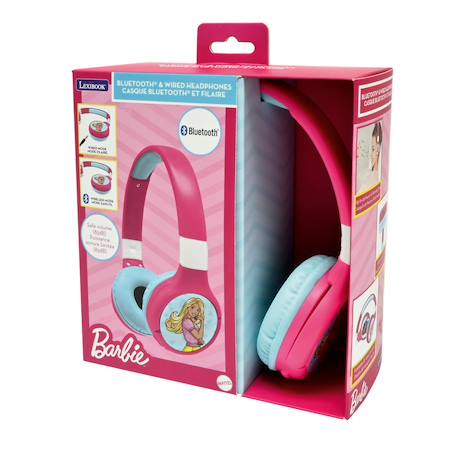 Casque 2 en 1 barbie bluetooth et filaire avec limitation de son MULTICOLORE 2 - vertbaudet enfant 