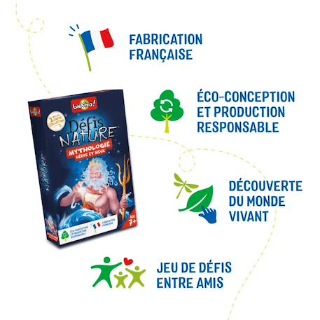 Jeu de cartes défis nature - mythologie héros et dieux - fabriqué en france MULTICOLORE 6 - vertbaudet enfant 