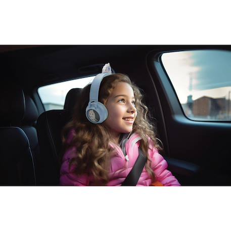 Casque lumineux pliable bluetooth et filaire la reine des neiges avec limitation du volume Violet 6 - vertbaudet enfant 