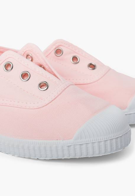 Tennis en toile avec bout caoutchouc sans lacets Rose+Rose bébé+Rose chewing-gum+Rose pâle 12 - vertbaudet enfant 