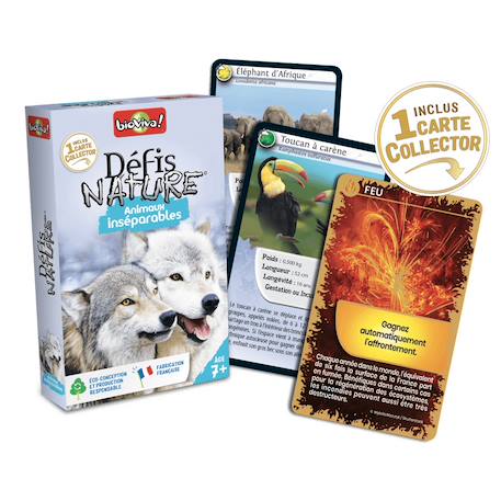 Jeu de cartes défis nature - animaux inséparables - fabriqué en france MULTICOLORE 2 - vertbaudet enfant 