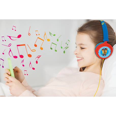 Casque stéréo filaire pliable pat' patrouille pour enfants avec limitation de volume d'écoute MULTICOLORE 6 - vertbaudet enfant 