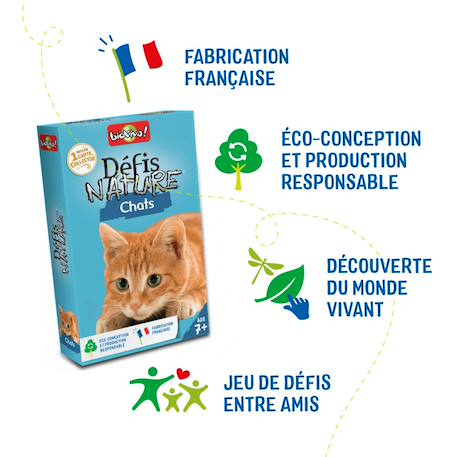 Jeu de cartes défis nature - chats  - fabriqué en france MULTICOLORE 6 - vertbaudet enfant 