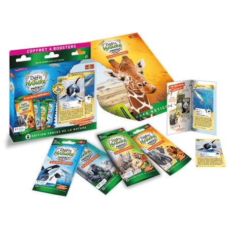 Jeu de cartes à collectionner défis nature protect - coffret 4 boosters - orque et requin - fabriqué en france MULTICOLORE 2 - vertbaudet enfant 
