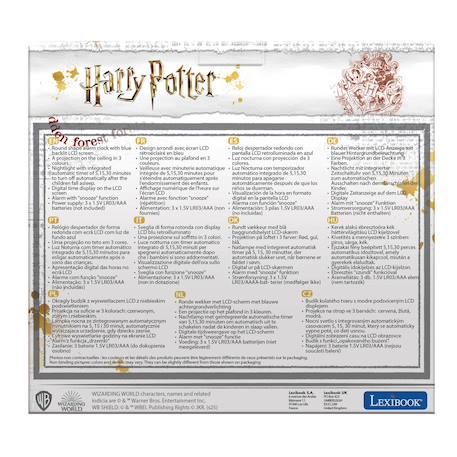 Réveil projecteur Harry Potter - fonction alarme, veilleuse, écran LCD, à piles MULTICOLORE 5 - vertbaudet enfant 