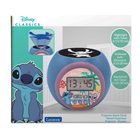Réveil projecteur Stitch avec Fonction Alarme, veilleuse, écran LCD, à piles MULTICOLORE 4 - vertbaudet enfant 