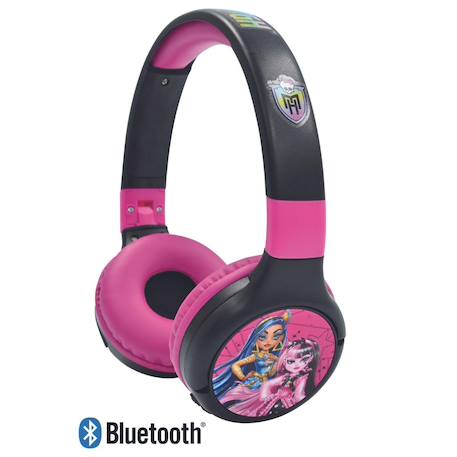 Casque 2 en 1 monster high bluetooth et filaire avec limitation de son MULTICOLORE 1 - vertbaudet enfant 