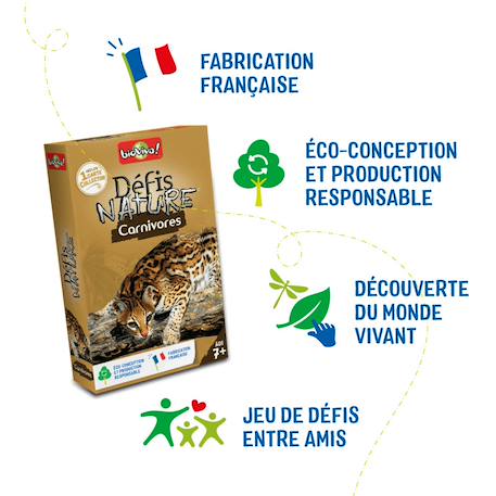 Jeu de cartes défis nature - carnivores  - fabriqué en france MULTICOLORE 6 - vertbaudet enfant 