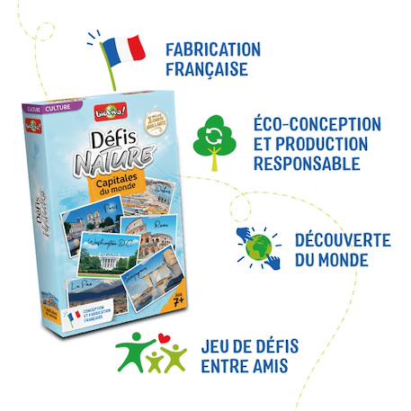 Jeu de cartes défis nature - capitales du monde - fabriqué en france MULTICOLORE 4 - vertbaudet enfant 