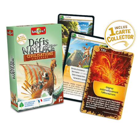 Jeu de cartes défis nature - civilisations disparues - fabriqué en france MULTICOLORE 2 - vertbaudet enfant 