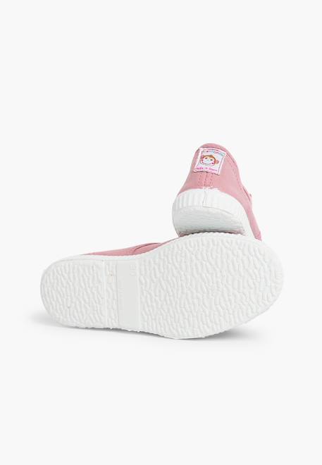 Tennis en toile avec bout caoutchouc sans lacets Rose+Rose bébé+Rose pâle 3 - vertbaudet enfant 