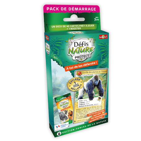 Jeu de cartes à collectionner défis nature protect pack de démarrage - gorille - fabriqué en france MULTICOLORE 1 - vertbaudet enfant 