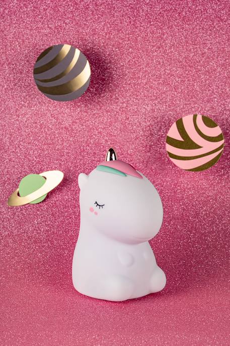 Veilleuse licorne avec télécommande Blanc+Rose 2 - vertbaudet enfant 