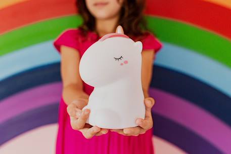 Veilleuse licorne avec télécommande Blanc+Rose 3 - vertbaudet enfant 