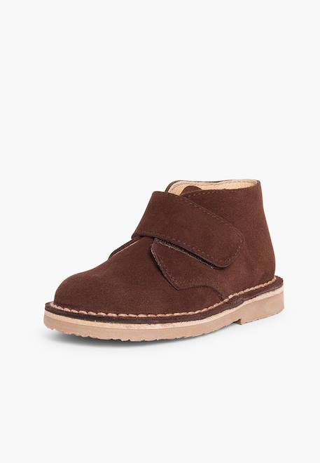 Suède desert boots bottines chukka à scratch pour enfants Bleu marine+Bleu moyen+Camel+Gris foncé+Marron+Noir+Taupe 25 - vertbaudet enfant 