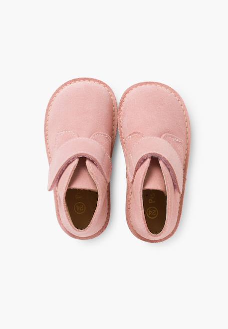 Suède desert boots bottines chukka à scratch pour enfants Rose claire 5 - vertbaudet enfant 