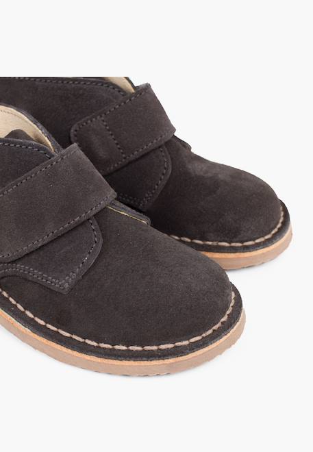 Suède desert boots bottines chukka à scratch pour enfants Bleu marine+Gris+Gris foncé+Marron+Noir+Sable+Taupe 18 - vertbaudet enfant 