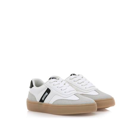 Sneakers garçon synthétique lacets Blanc+Blanc noir 5 - vertbaudet enfant 