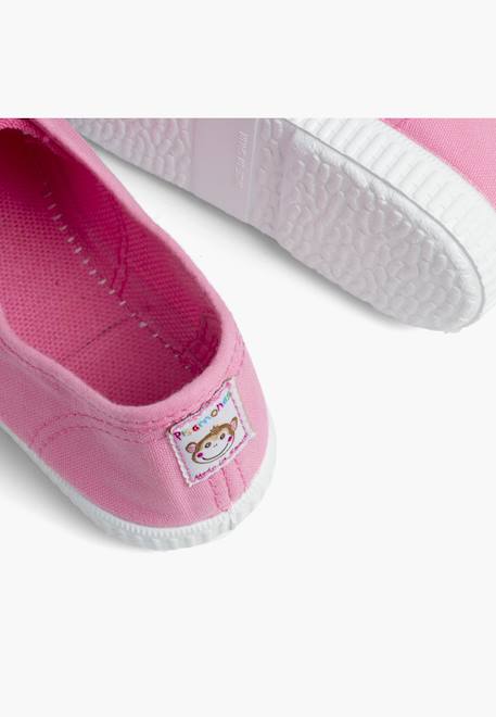 Tennis en toile avec bout caoutchouc sans lacets Rose+Rose bébé+Rose chewing-gum+Rose pâle 18 - vertbaudet enfant 
