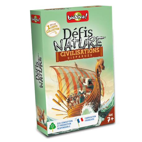 Jeu de cartes défis nature - civilisations disparues - fabriqué en france MULTICOLORE 1 - vertbaudet enfant 