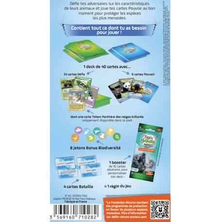 Jeu de cartes à collectionner défis nature protect - pack de démarrage - panthère des neiges - fabriqué en france MULTICOLORE 6 - vertbaudet enfant 