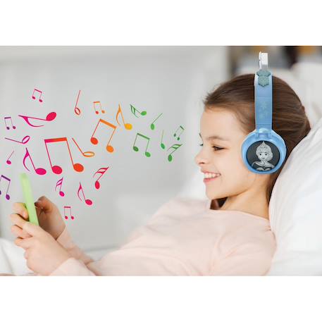 Casque lumineux pliable bluetooth et filaire la reine des neiges avec limitation du volume Violet 5 - vertbaudet enfant 