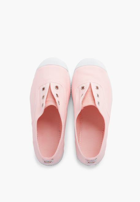 Tennis en toile avec bout caoutchouc sans lacets Rose+Rose bébé+Rose pâle 11 - vertbaudet enfant 
