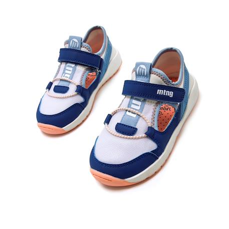 Sneakers garçon textile fermeture adhésive barefoot Bleu 2 - vertbaudet enfant 