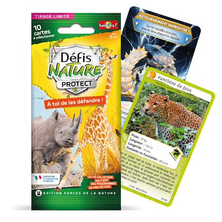 Jeu de cartes à collectionner défis nature protect - booster girafe d'afrique de l'ouest - forces de la nature - fabriqué en france MULTICOLORE 1 - vertbaudet enfant 