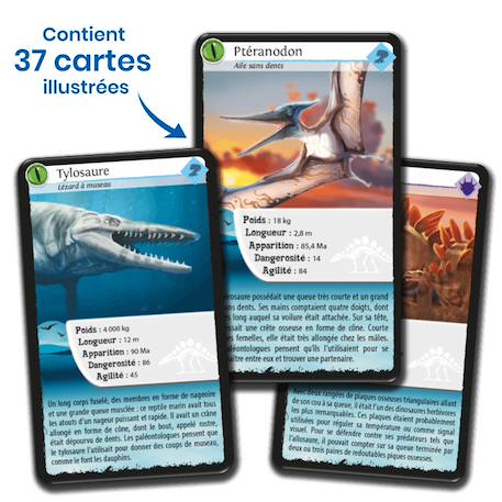 Jeu de cartes défis nature - dinosaures 2 - fabriqué en france MULTICOLORE 4 - vertbaudet enfant 