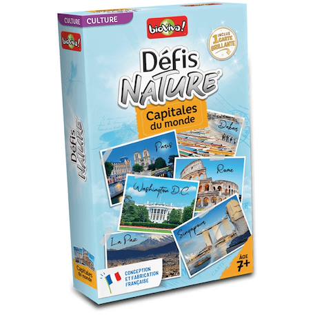 Jeu de cartes défis nature - capitales du monde - fabriqué en france MULTICOLORE 1 - vertbaudet enfant 