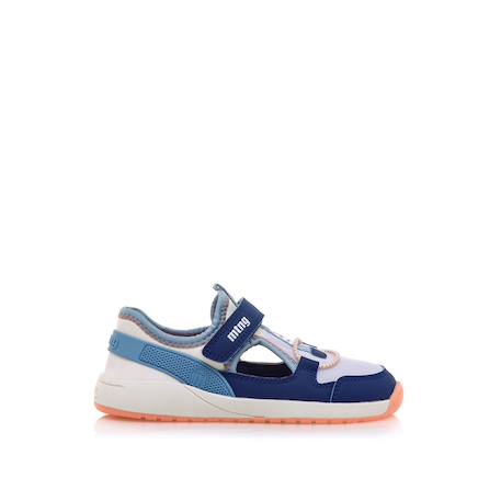 Sneakers garçon textile fermeture adhésive barefoot Bleu 1 - vertbaudet enfant 