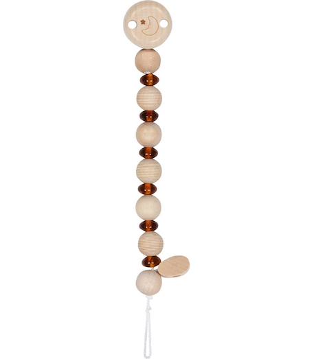 Accroche-tétine ambre jaune Beige 1 - vertbaudet enfant 