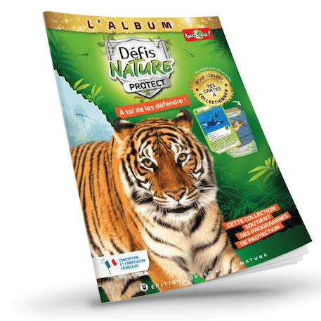 Jeu de cartes à collectionner défis nature protect - album de classement - couverture tigre du bengale - fabriqué en france MULTICOLORE 1 - vertbaudet enfant 