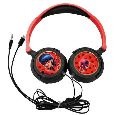 Casque stéréo filaire pliable miraculous avec limitation de volume d'écoute MULTICOLORE 4 - vertbaudet enfant 