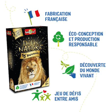 Jeu de cartes défis nature - 15ème anniversaire - fabriqué en france MULTICOLORE 5 - vertbaudet enfant 
