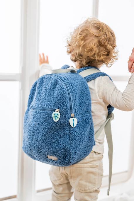 Sac à dos bouclette teddy Bleu 2 - vertbaudet enfant 