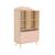 Bibliothèque enfant, 2 portes et 4 étagères Blanc+Naturel+Rose+Vert 15 - vertbaudet enfant 