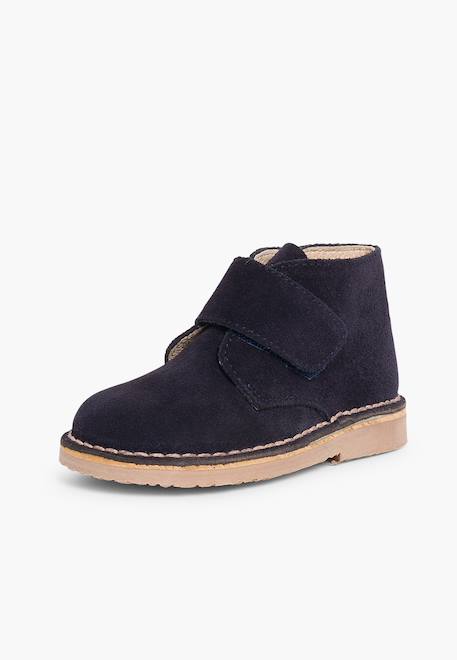 Suède desert boots bottines chukka à scratch pour enfants Bleu marine+Gris+Gris foncé+Marron+Noir+Sable+Taupe 2 - vertbaudet enfant 
