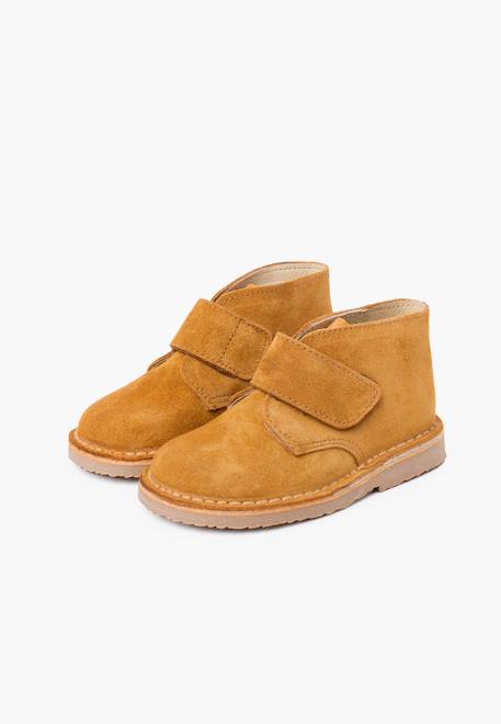 Suède desert boots bottines chukka à scratch pour enfants Bleu marine+Bleu moyen+Camel+Gris foncé+Marron+Noir+Taupe 16 - vertbaudet enfant 