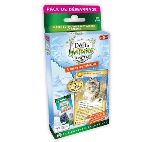Jeu de cartes à collectionner défis nature protect - pack de démarrage - panthère des neiges - fabriqué en france MULTICOLORE 1 - vertbaudet enfant 